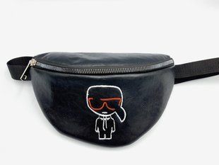 Бананка поясна сумка Karl. Сумка Карл Лагерфельд. З вишивкою. 15 фото