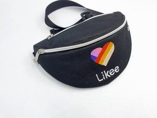 Поясна Сумка бананка дитяча лайк чорна. Сумка з вишивкою Likee 1338485847 фото